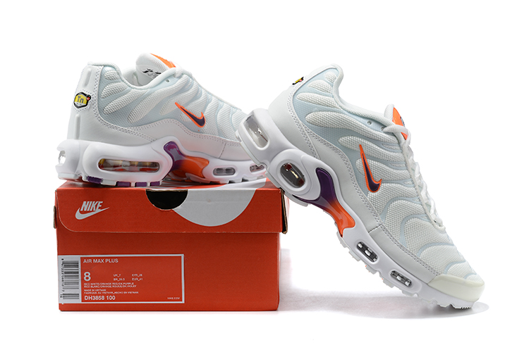 2021 Nike Air Max Plus LX White Orange Black Running Shoes